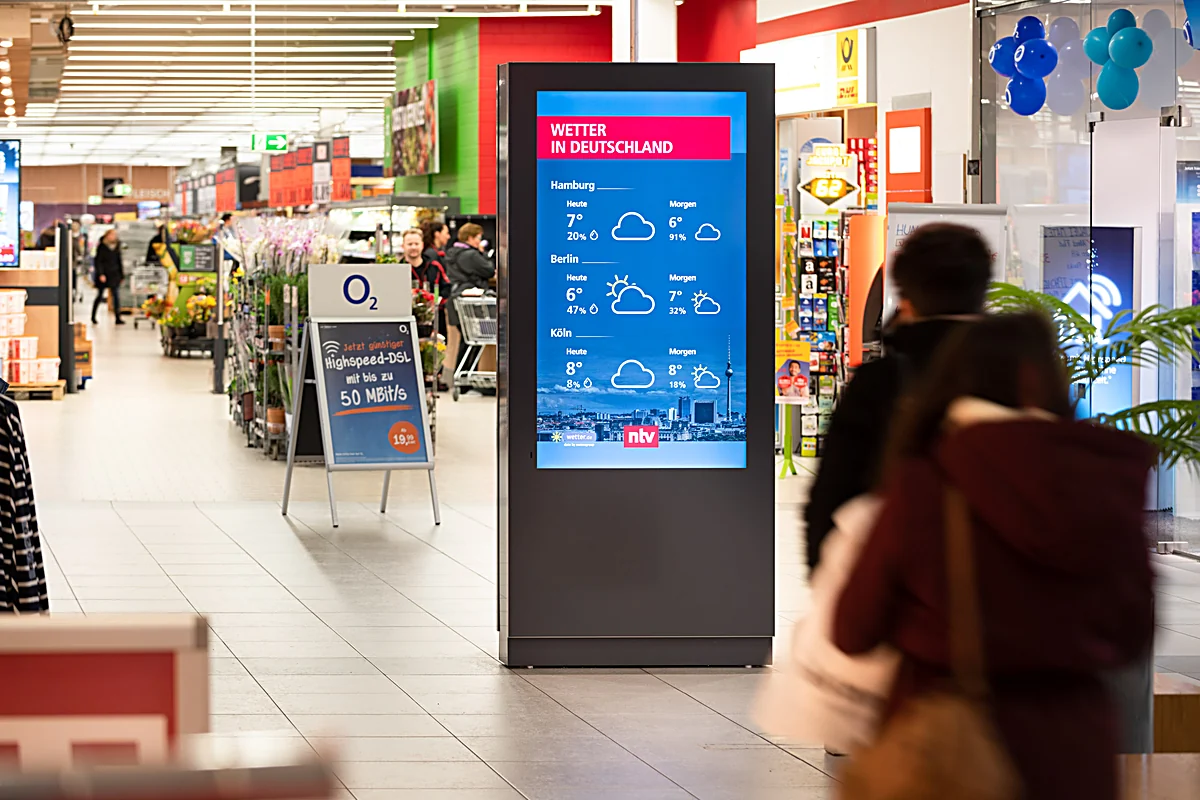 ntv-Wetterstele am Point of Sale